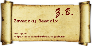 Zavaczky Beatrix névjegykártya