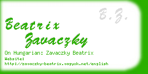 beatrix zavaczky business card